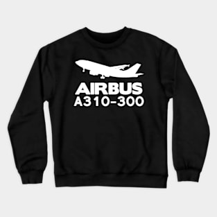 Airbus A310-300 Silhouette Print (White) Crewneck Sweatshirt